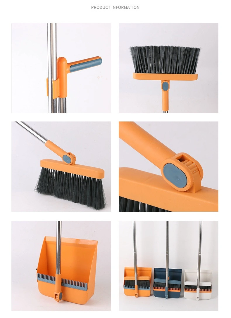 Floor Dust Brush Dust Pan Sweeper Long Handle Dustpan Set Clean Tool Folding Garbage Household Cleaning Broom Set